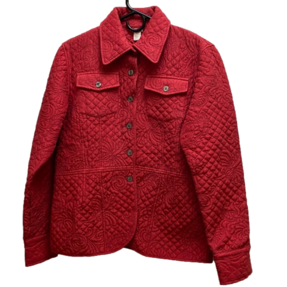 Kiko 100% silk button up fuchsia jacket blazer size medium